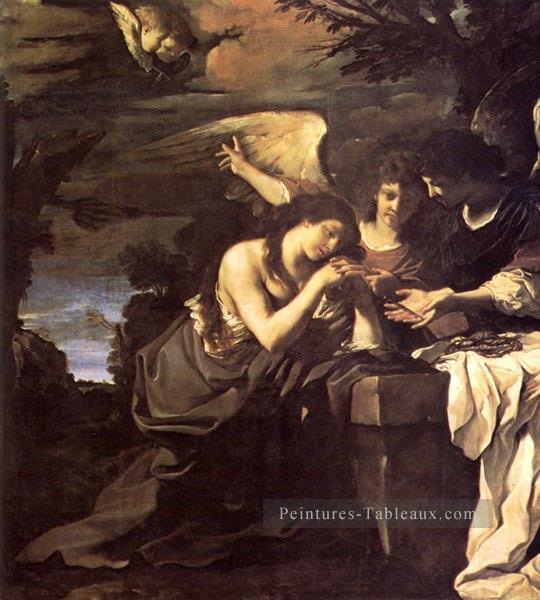 Madeleine et deux anges Guercino baroque Peintures à l'huile